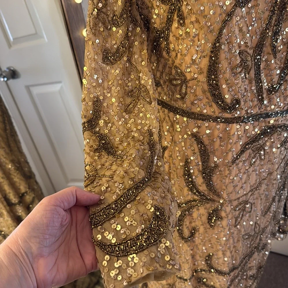 Mac Duggal Gold One Shoulder Dress - Picture 8 of 16